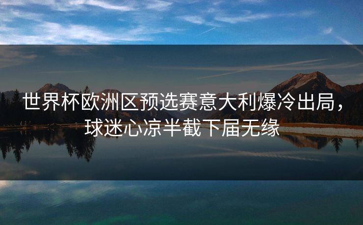 世界杯欧洲区预选赛意大利爆冷出局，球迷心凉半截下届无缘