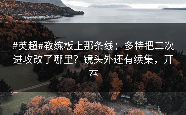 #英超#教练板上那条线：多特把二次进攻改了哪里？镜头外还有续集，开云